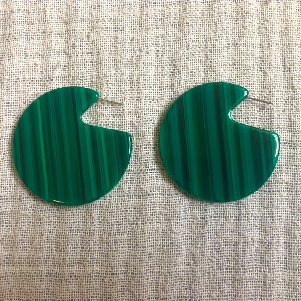 Green Machete earrings/hoops